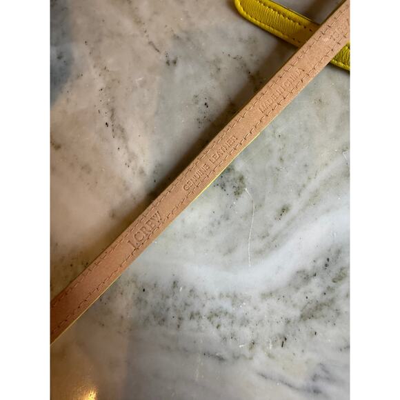 J Crew Super Skinny Belt Yellow Leather L - Picture 5 of 5